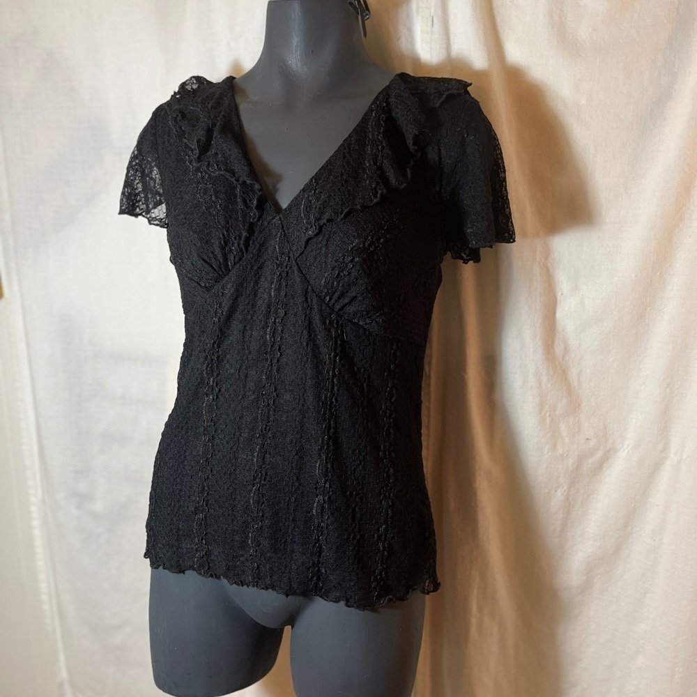 BIYACDA Elegant Black Lace Top Women's
